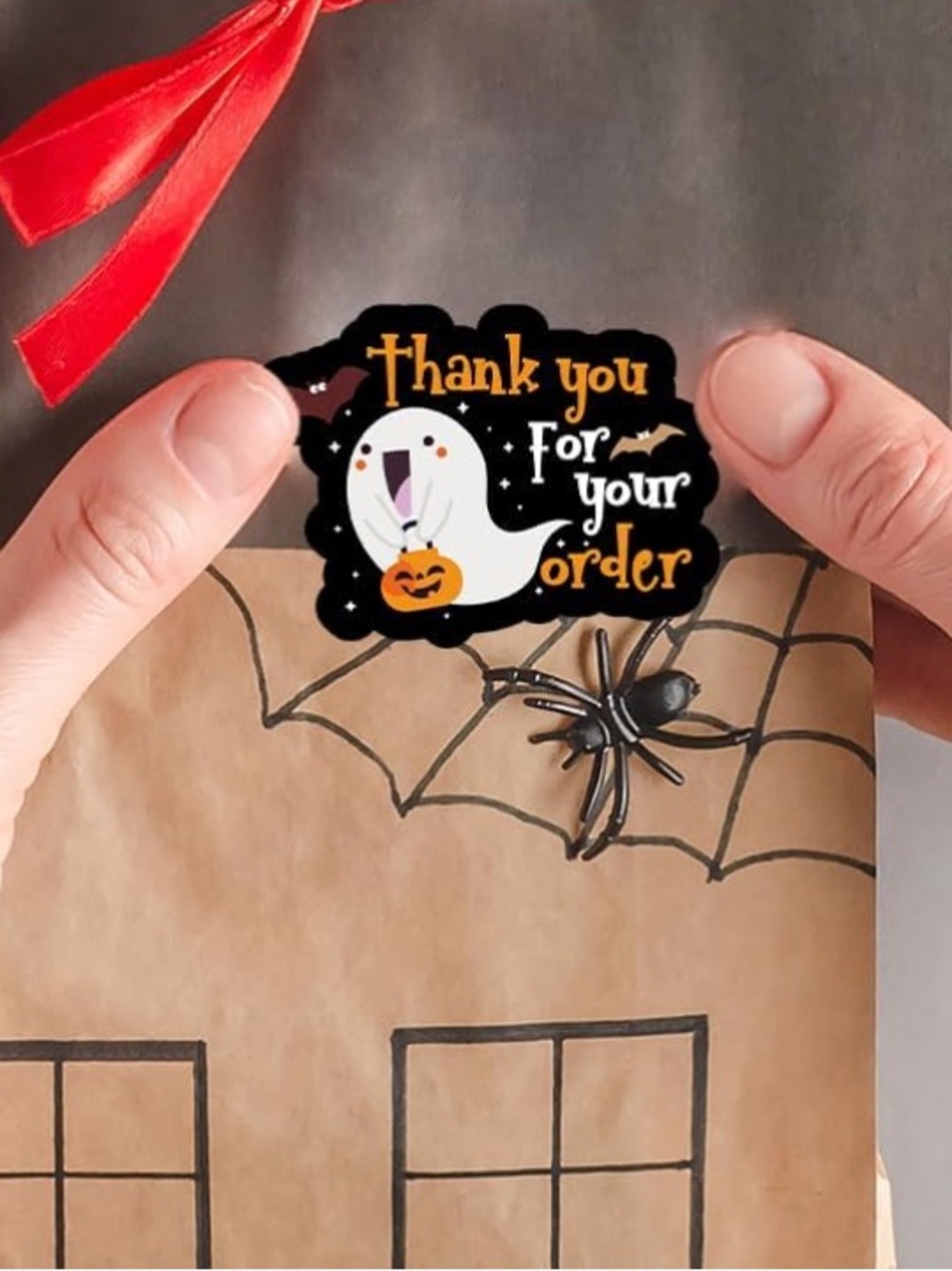 NEW! 👻 50 Thank you for your order Ghost 1.5 inch Stickers - Picture 3 of 5